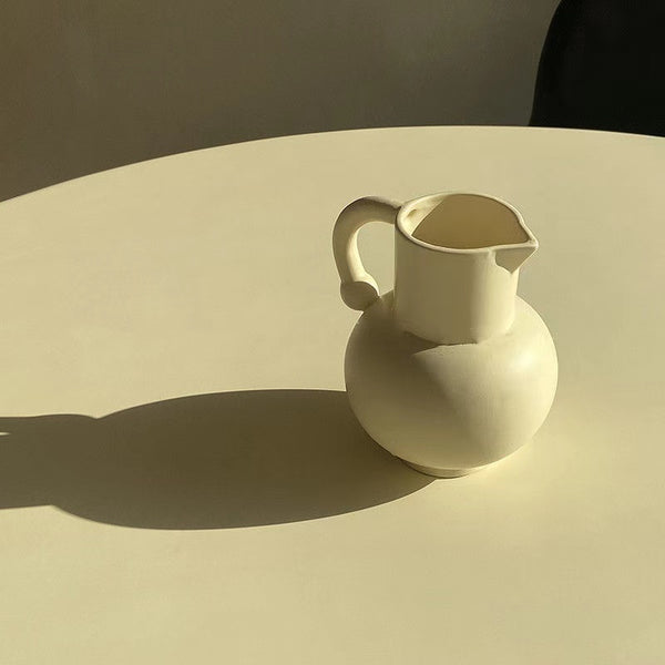 Vintage French Carry Handle Ceramic Vase