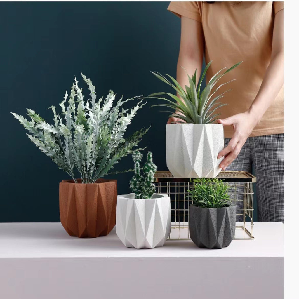 geometric pots for plants Geometric Ceramic Planters – BetaMiu