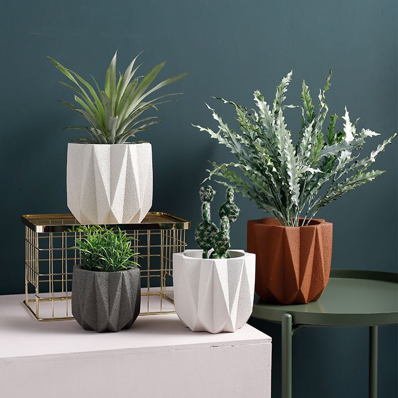 large geometric plant pots Geometric Ceramic Planters – BetaMiu