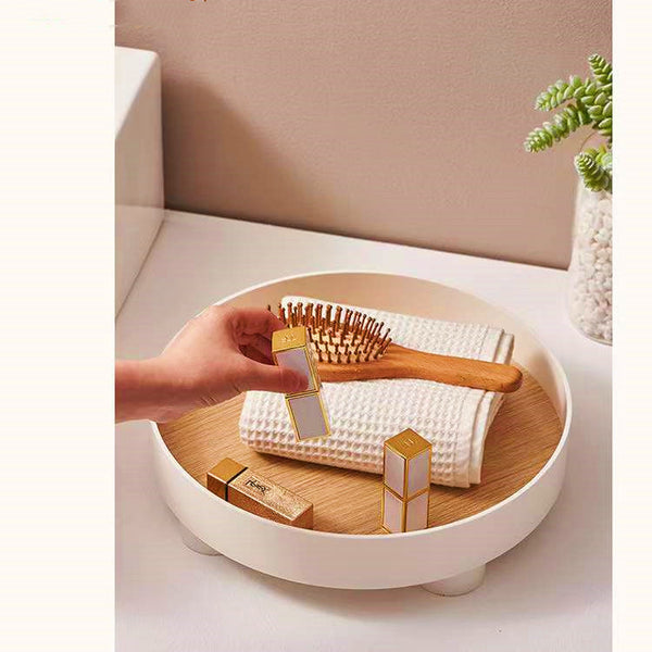 Round White/Grey Decorative Tray