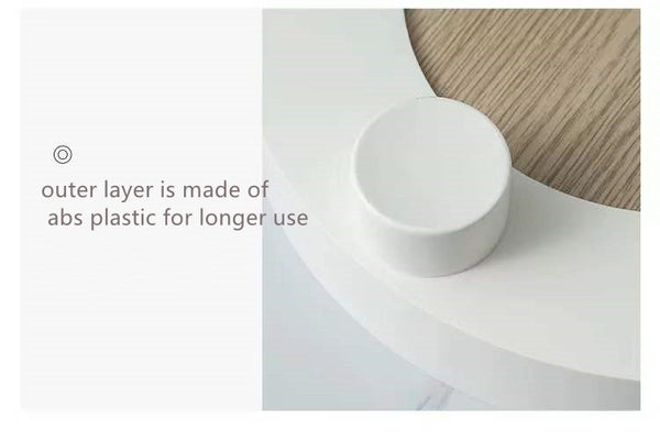 Round White/Grey Decorative Tray